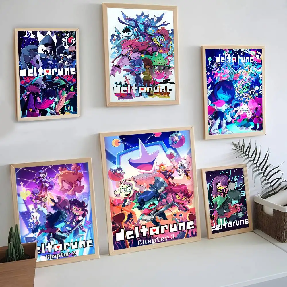 Game Deltarunes Whitepaper Poster Waterproof Paper Sticker Coffee House Bar Aesthetic Art Wall Painting