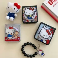 Cute Cartoon Sanrio Hello Kitty Magnetic Grip Holder Magsafe Wireless Charge Phone Case For Samsung Galaxy Z Flip 6 5 Cover