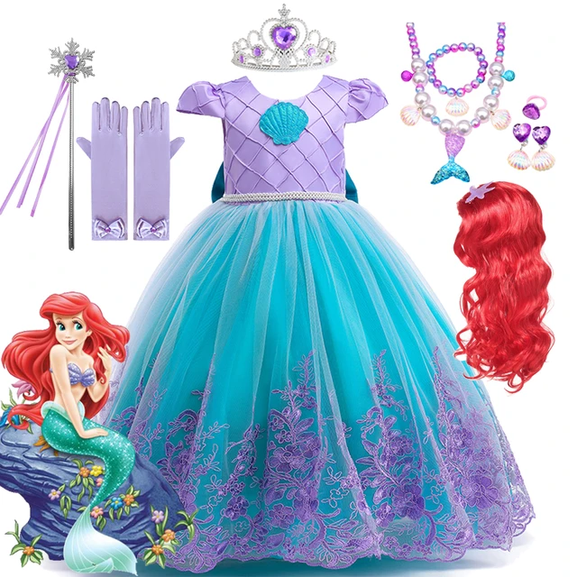 Disney Kleine Zeemeermin Ariel Prinses Jurk Baby Meisjes Cosplay Kostuums Kids Dress Up Gown Kleding Voor Kinderen Verjaardagsfeestje AliExpress 1501