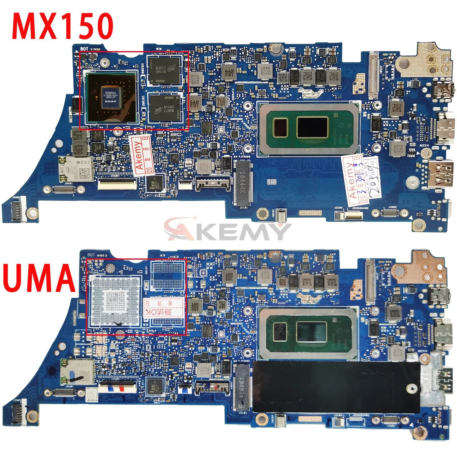 Imagem -02 - Samxinno Ux334fa Placa Principal Original com i5 i7 8ª 10ª Cpu 8gb 16gb Ram para Asus Zenbook 13 Ux434fac Ux334f Placa-mãe do Portátil