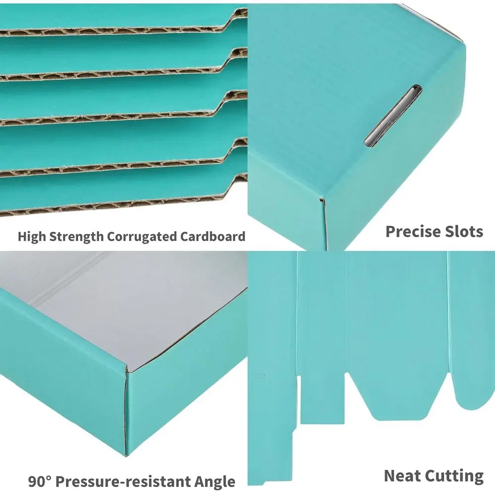 Pacote com 100 Caixas de Papelão Pequenas Teal de 7x5x2 Polegadas para Envio e Embalagem