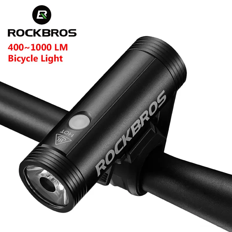 ROCKBROS Bike Light Front Cycling Flashlight 400-1000Lumen Bicycle Headlight 4800mAh LED USB Rechargeable Lamp for MTB Road Bike