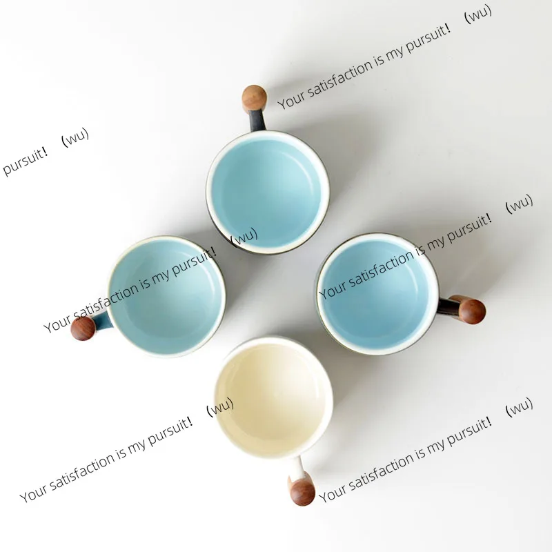 Creative Handmade Exquisite Coffee Cup Vintage Coffee Cup With Wooden Handle Mug Cups Mugs Drinkware Kitchen Dining Bar Home