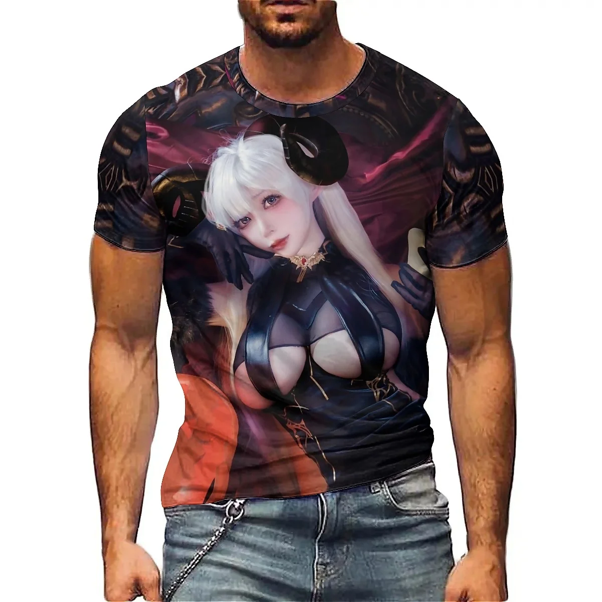 

Men's Loose Luxury High-End 3D Printed Short-Sleeve T-Shirt - Daily Outing, 3D Short-Sleeve, Party Wear