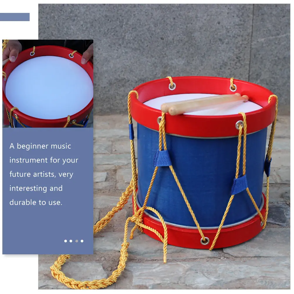 Kids Snare Drum Durable Drop Resistant Entry Level Marching Band Percussion Instrument