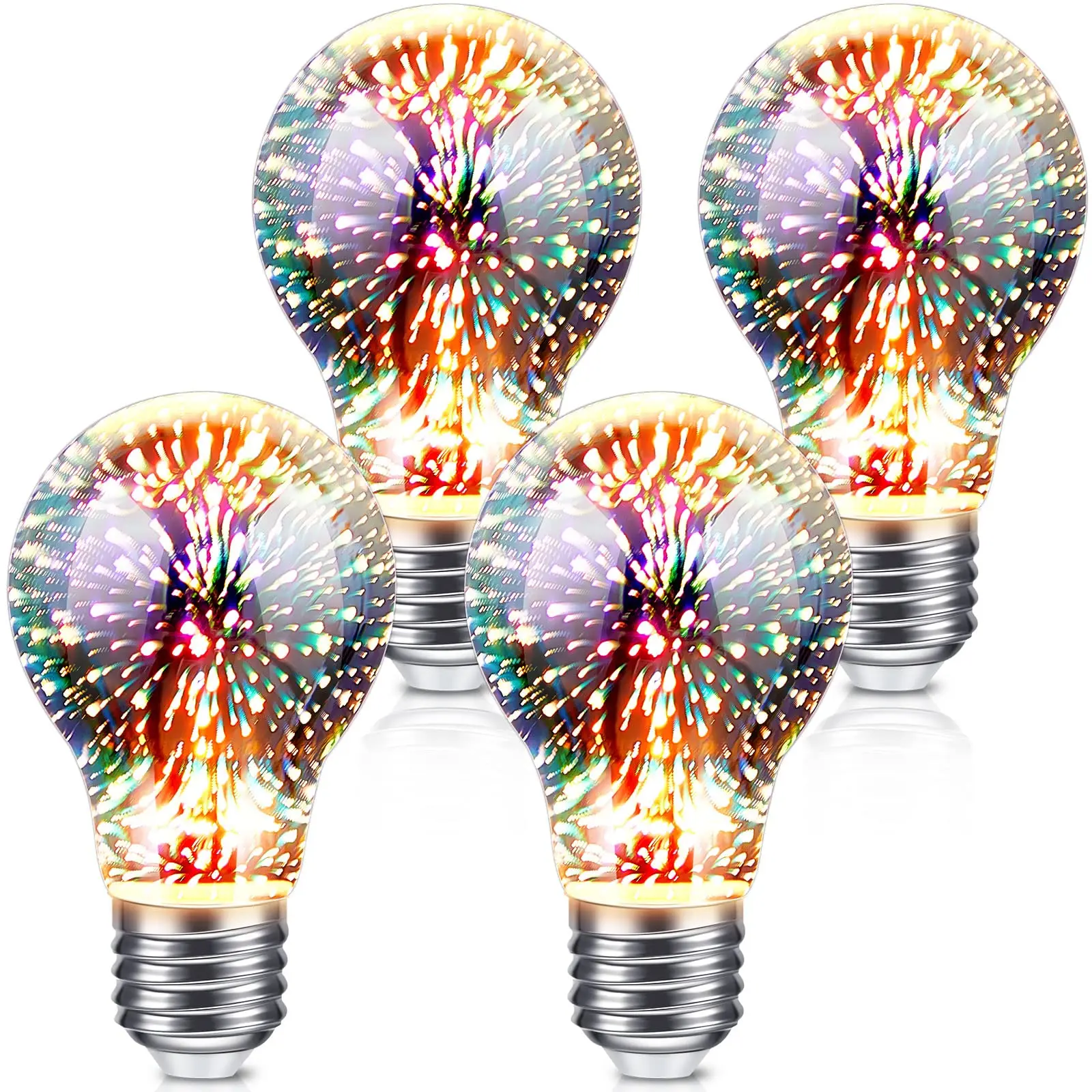 Lâmpada LED Edison Fireworks, Decoração 3D, Vintage, Lâmpadas Incandescentes, Retro, A60, ST64, 5W, 85-265V