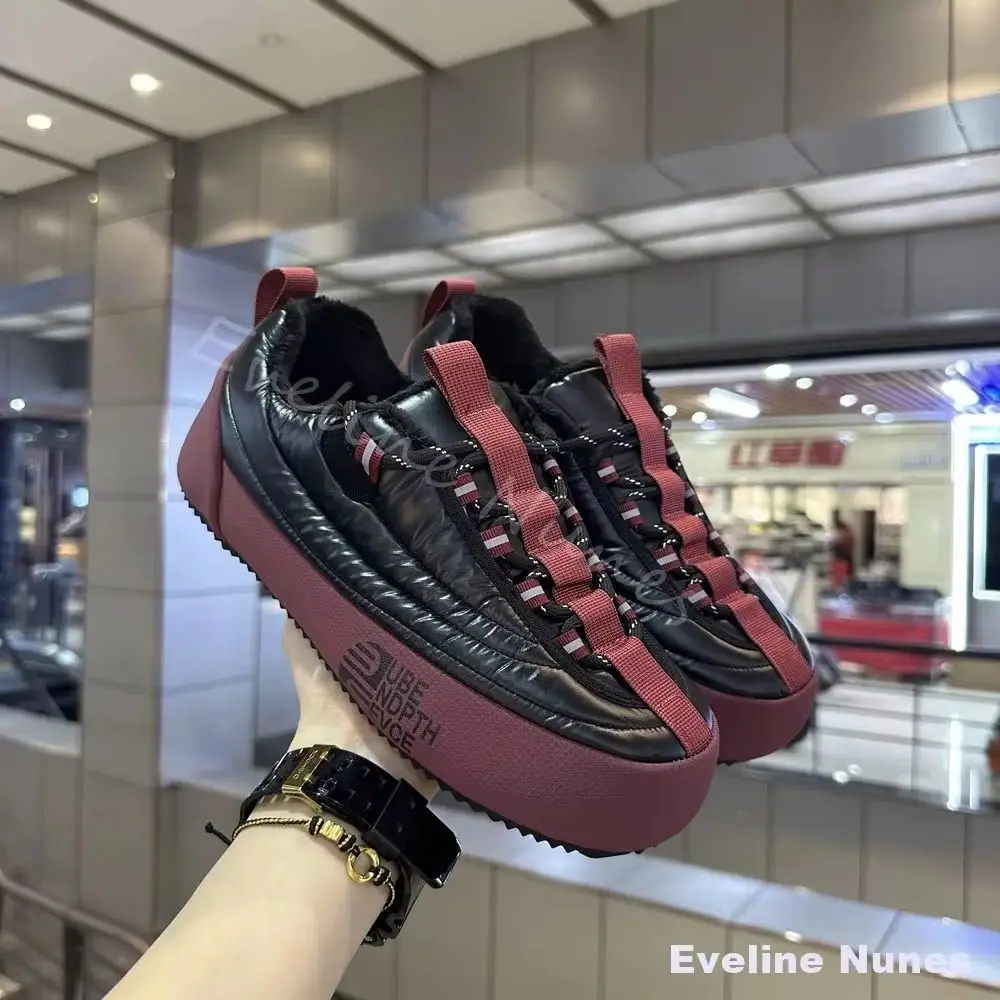 Winter Fleece-lined Warm Cotton Shoes Men Mixed Colors Platform Slip-on Casual Sneakers 2026 Fashion Anti-skid Cotton Boots