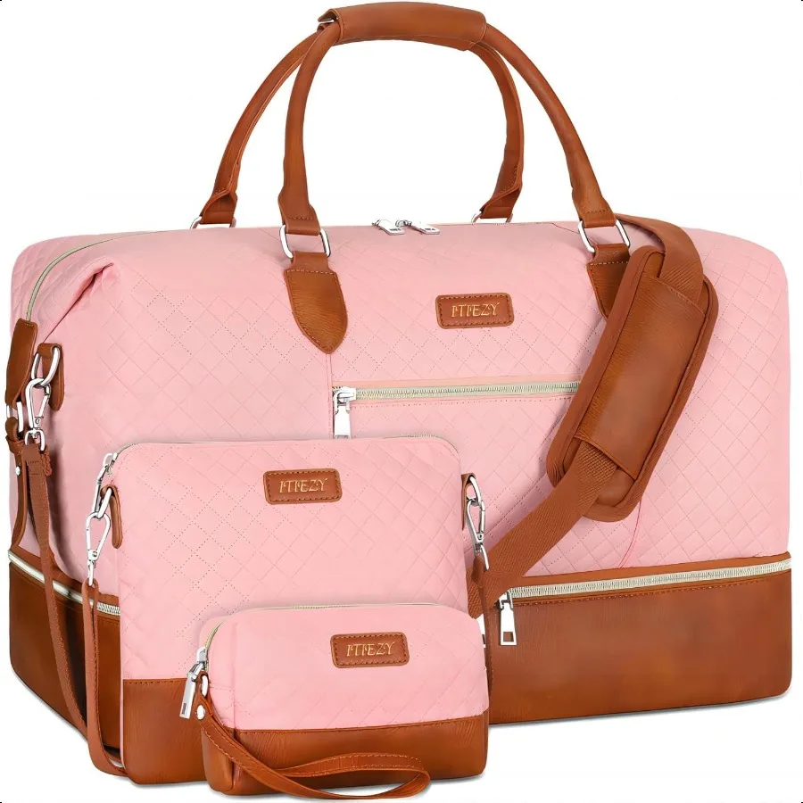 

Weekender Bag for Women Travel Duffel Bag Carry On Overnight Bag with Shoe Compartment Large Nylon Travel Weekend Tote Bag