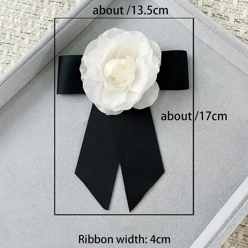 الرجعية كاميليا القوس طوق دبوس أنيق الأسود Bowknot بروش الحداد بروش المرأة قميص دعوى ربطة العنق مجوهرات اكسسوارات