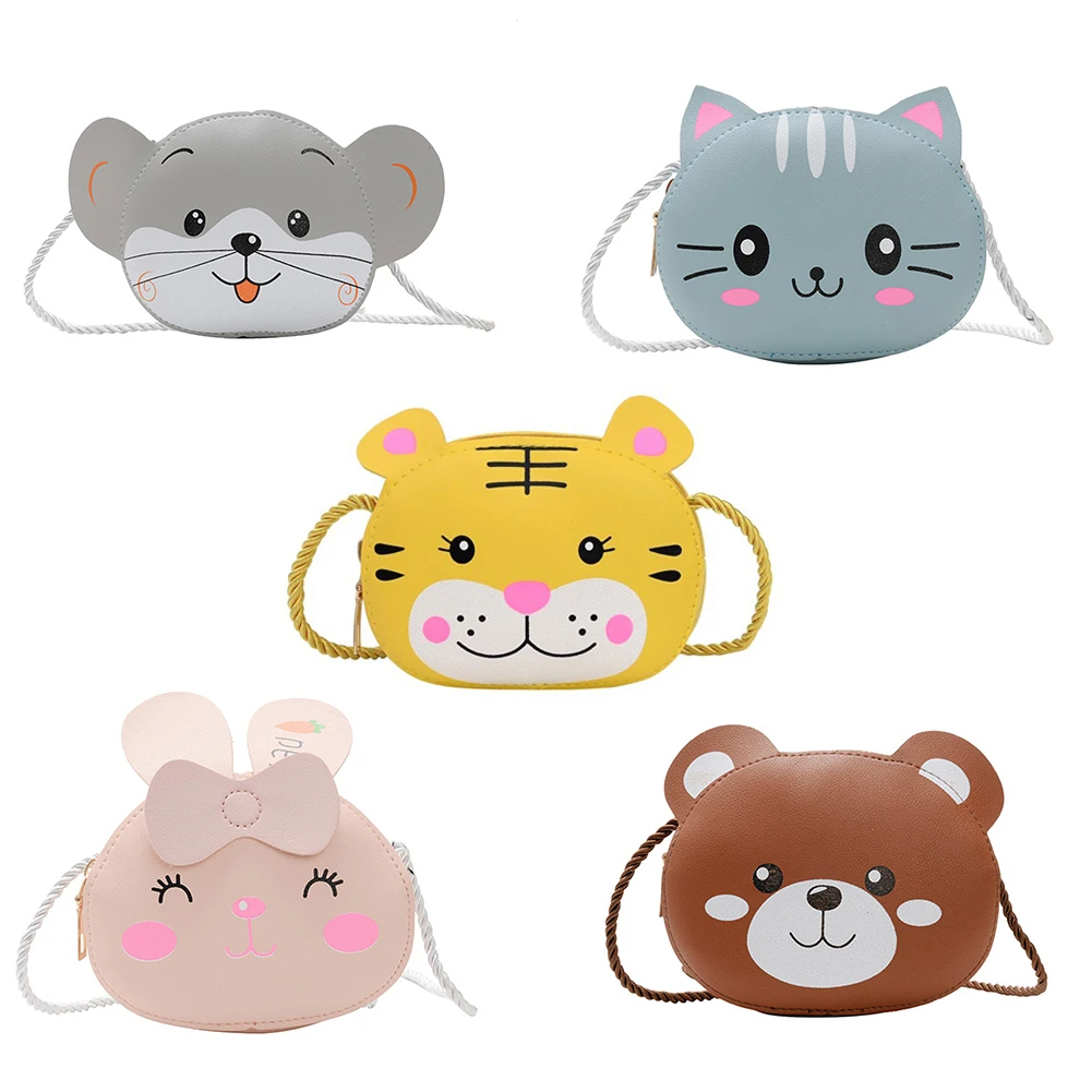 Mini Crossbody Bag for Children Cute Cartoon Cat Baby Girls Shoulder Bags Boys Kids Small Coin Purse Handbags Wallet