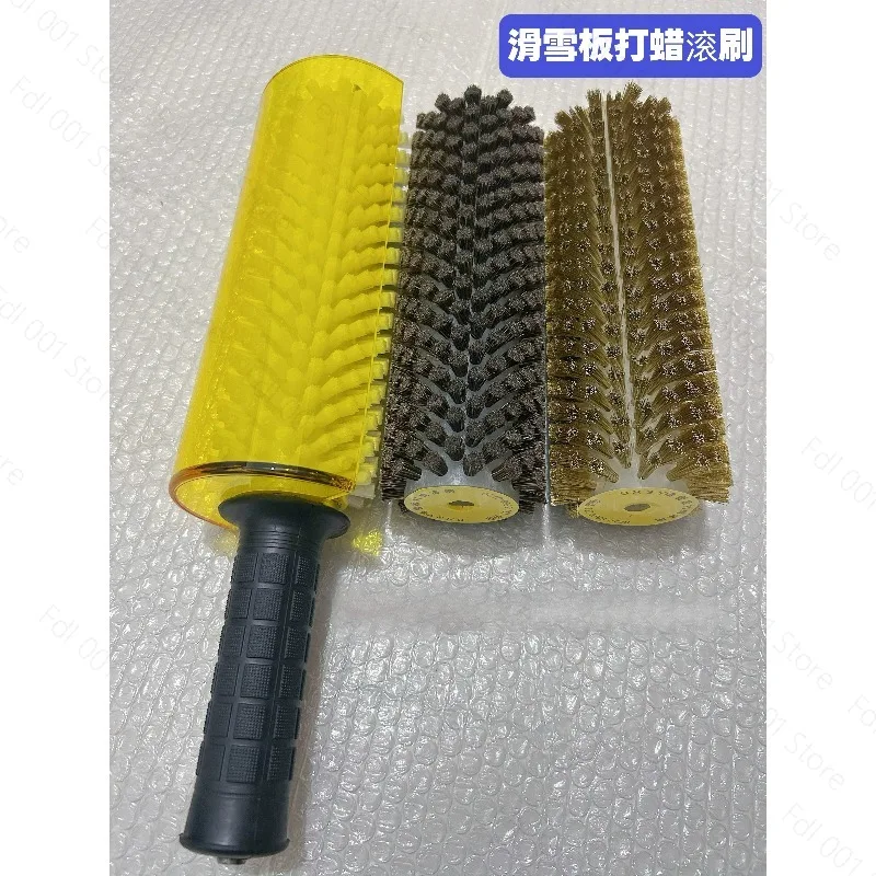 Ski Waxing Brush Set Copper Nylon Horsehair for Snowboard Maintenance