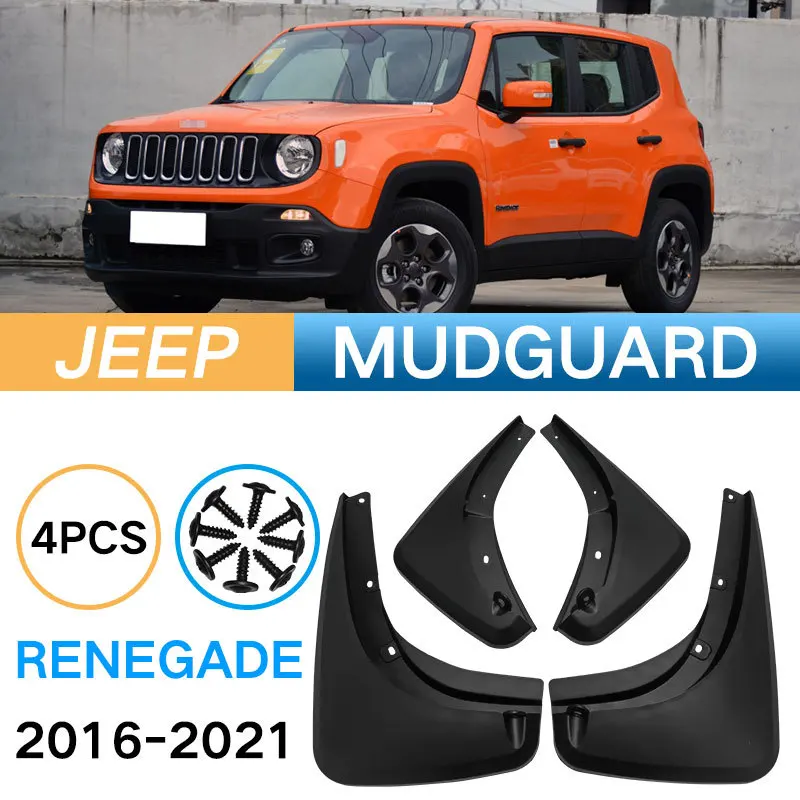 

4pcs/set Tyre Fender Mudguards For Jeep Renegade BU 2014-2021 Tire Splash Guards Mudguards Fender Mud Flaps Mudflaps Accessories