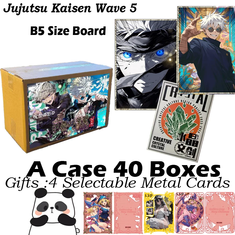 New Creative Crystal Cuture Jujutsu Kaisen B5 Size Card Wave 5 Hobby Anime Collection Card Gojo Doujin Booster Box Kid Toys Gift