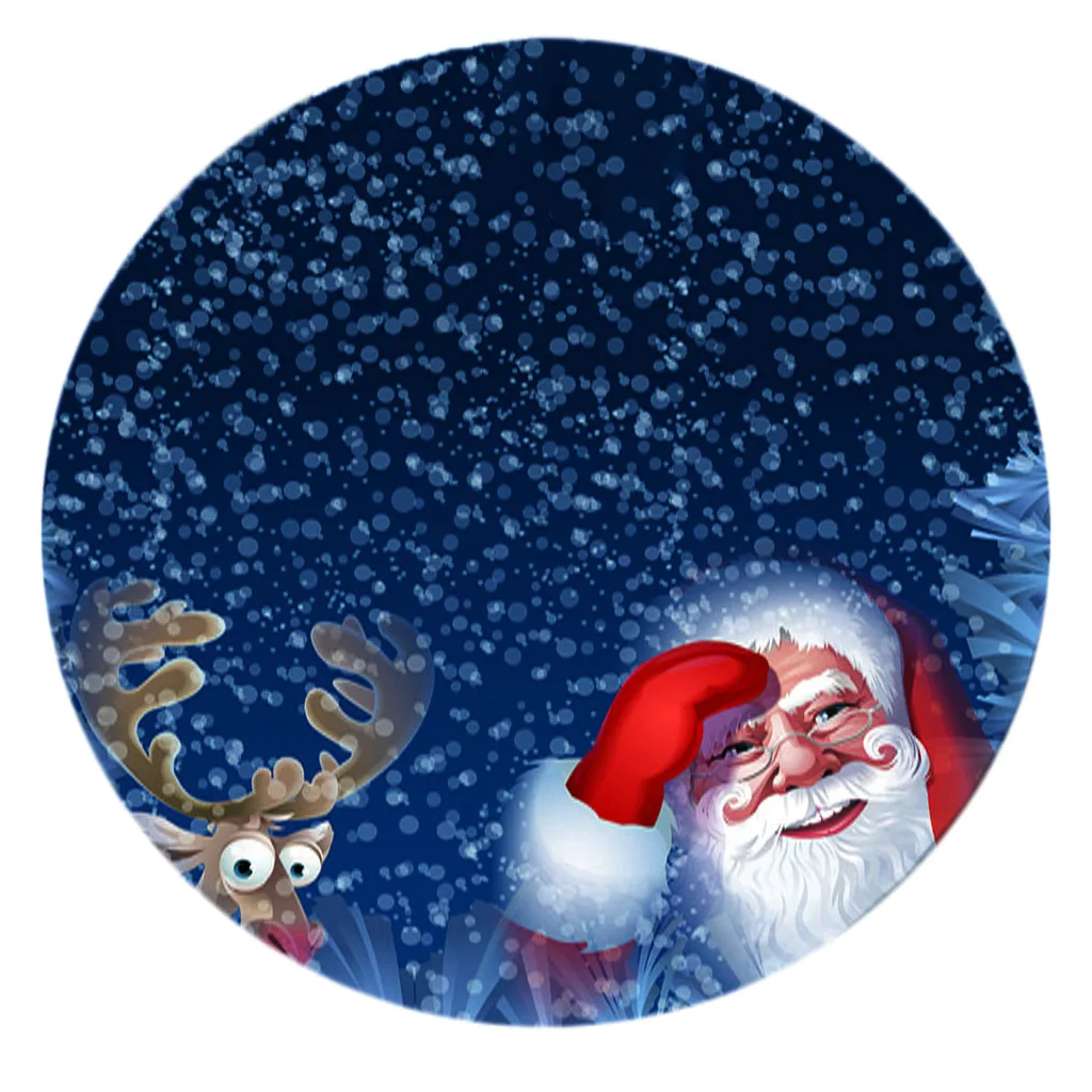 

Рождественский эластичный чехол для стола, подходит для диаметром 47 дюймов, на снегу.