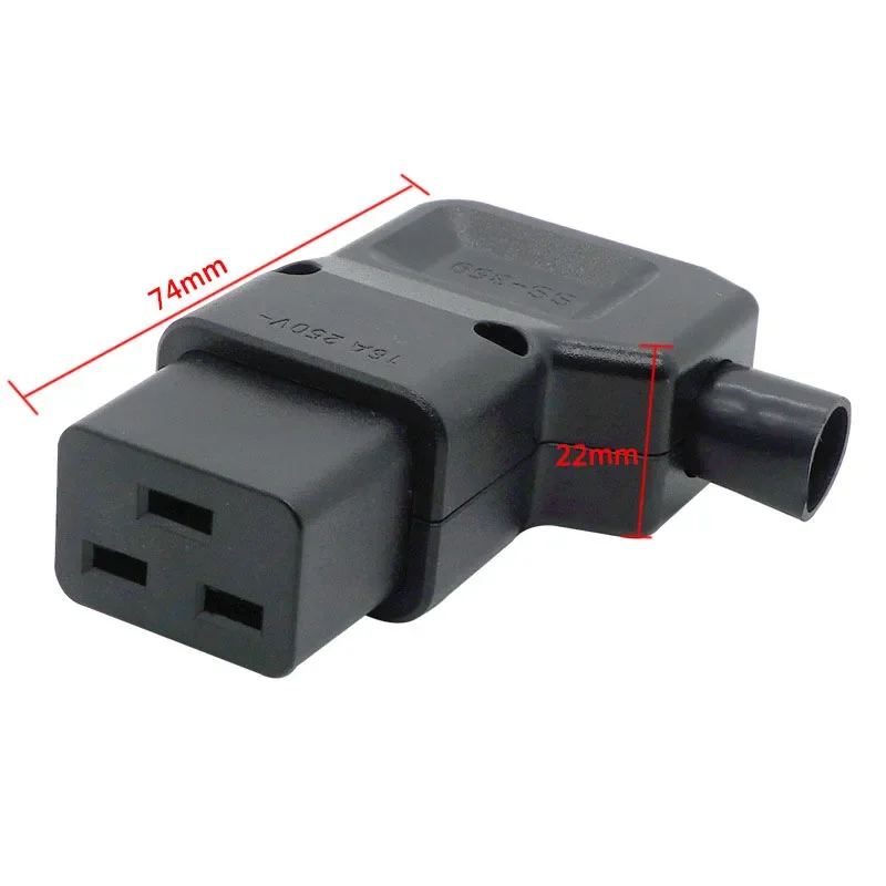Black PDU UPS C19 C20 Wiring Connector Female Male Rewirable Industry Plug Online Assemble Electric Power Socket Converter 1pcs