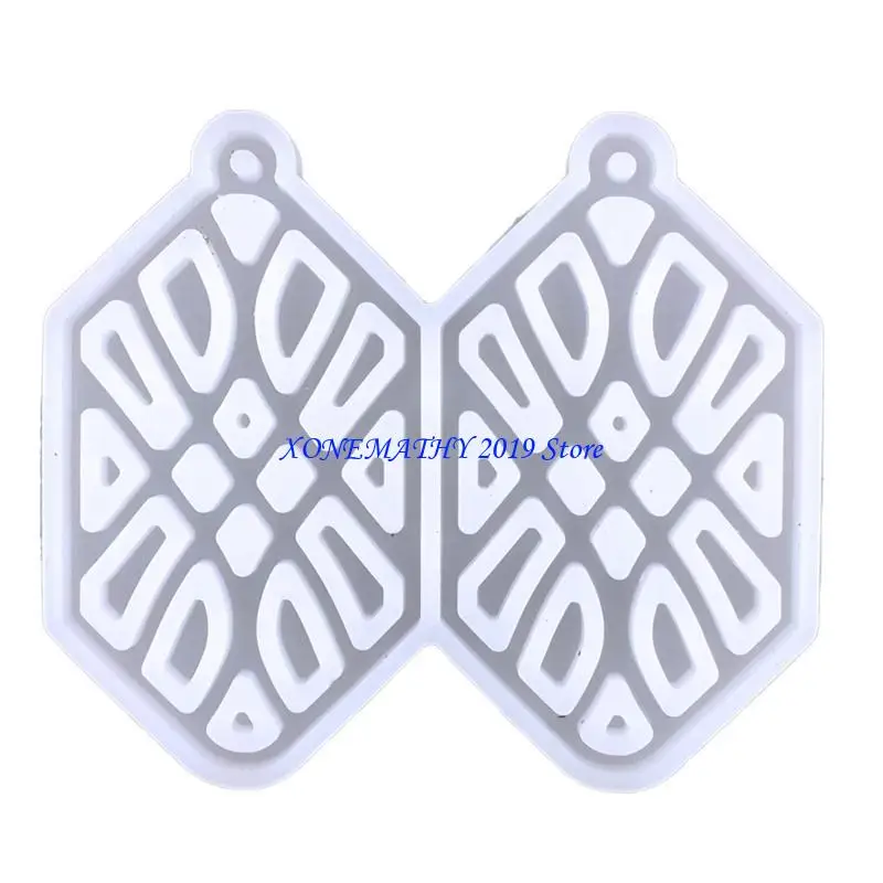 

F42F Unique Earring Molds Resin Jewelry Molds,Earring Silicone Mold for w/ Hanging Hole for DIY Resin Jewelry,Pendant,for Key