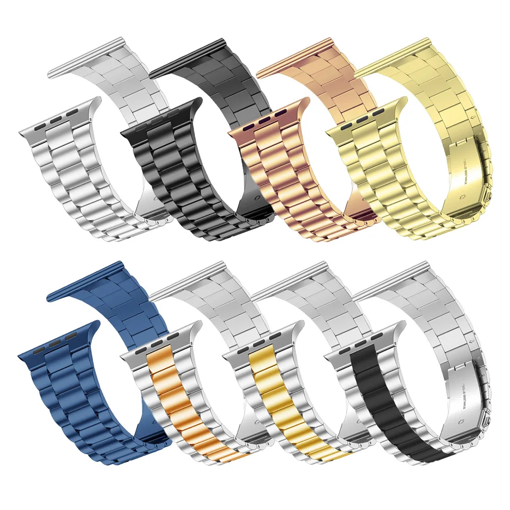 Einteiliges, ultradünnes, dreipoliges, modisches Armband aus Edelstahl und Metall für Apple Watch IWatchS10