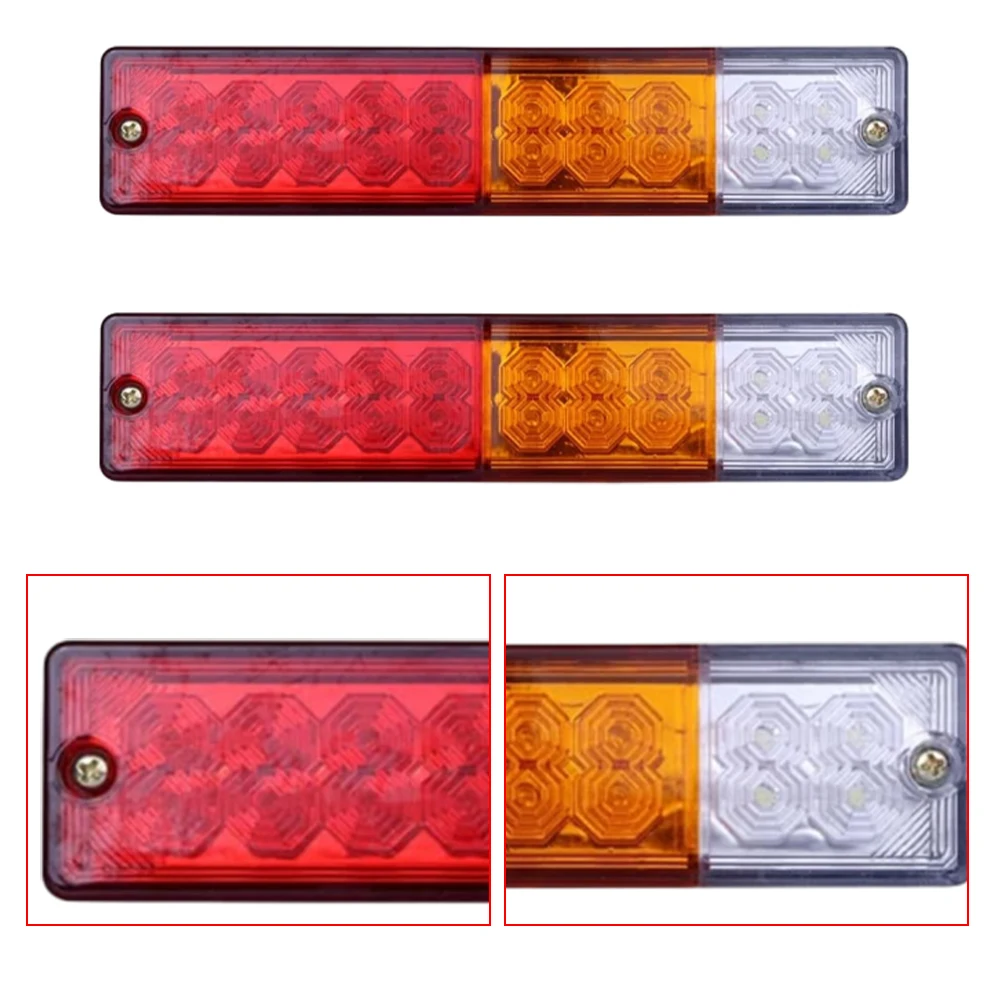 12 فولت/24 فولت 20 LED مقطورة الذيل أضواء خلفية بار بدوره إشارة عكس مصباح جيد الإضاءة للمقطورات والشاحنات والشاحنات والحافلات والسحر #2