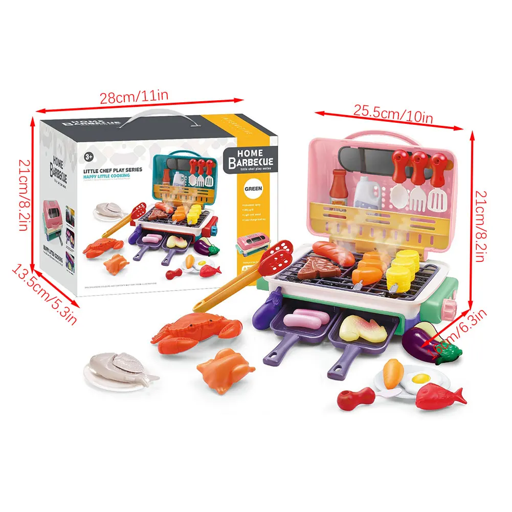 Simulatie Grills Speelgoed Met Spray Mist Geluidseffecten Realistische Mists Spray BBQ Speelspeelgoed Binnenspeeltijd