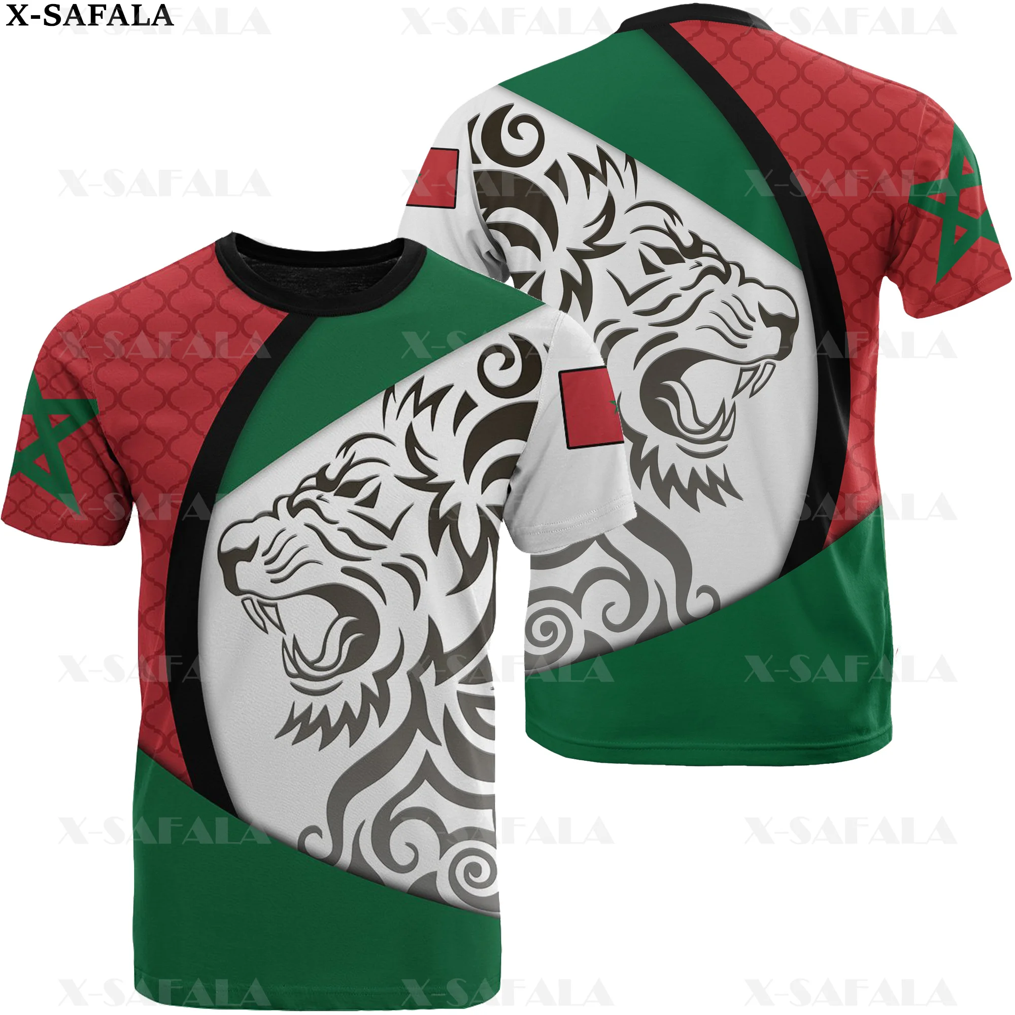 Morocco Emblem Love Country National  Flag 3D Printed High Quality T-shirt Summer Round Neck Men Female Casual Top-2