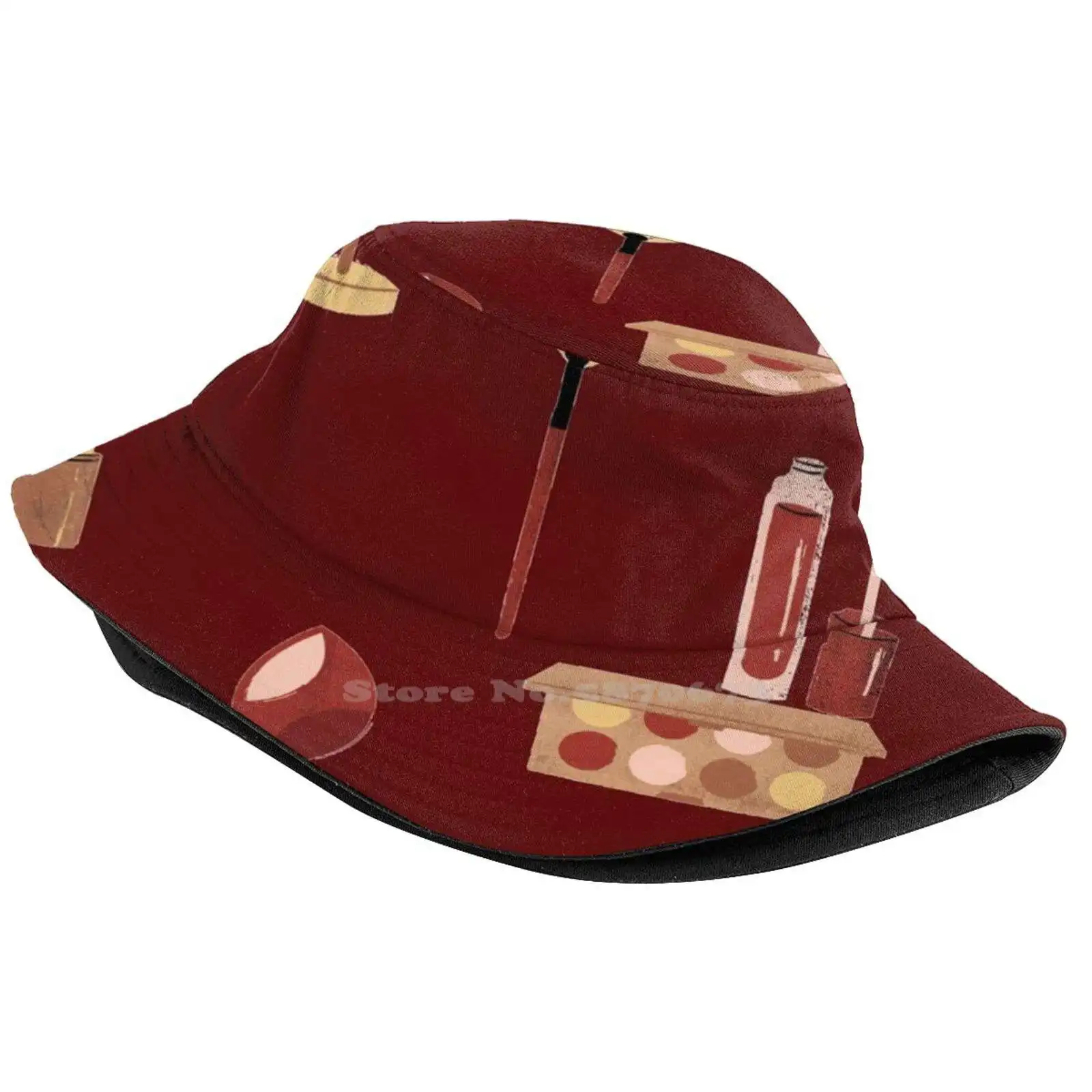 Makeup Collection Stickers Unisex Fashion Women Men Breathable Bucket Hats Products Cosmetics Fenty Kylie Anastasia Lipstick