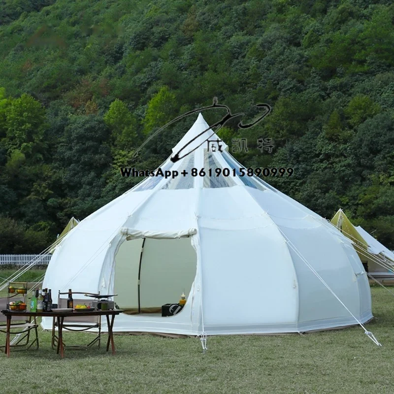 

8-Person Luxury Modern Waterproof Canvas Oxford Yurt Tent 4 Seasons Outdoor with Detachable Groundsheet 6m Cotton Camping Gear