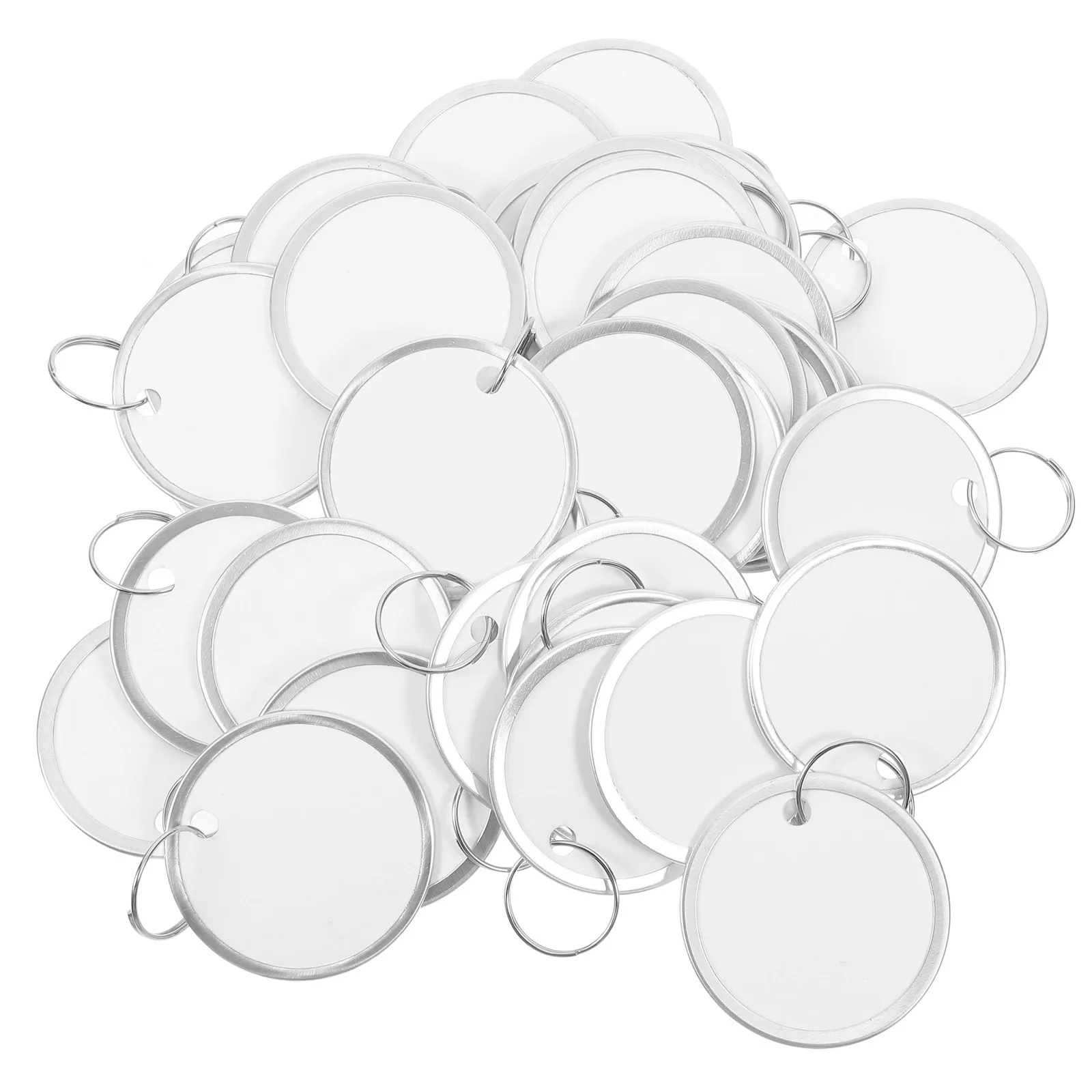 100Pcs Round Metal Edge Key Tags Heavy Duty Paper Labels Key Rings for Organizing Keys Tools Garage Sale Price Tags