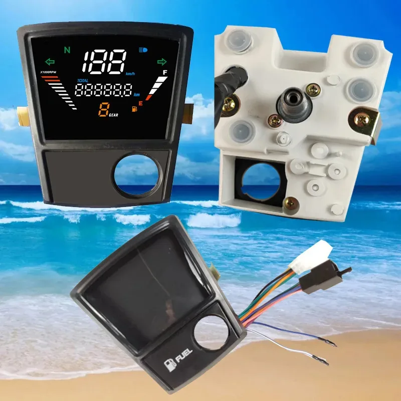 MotoQueen LED عداد سرعة لدرجة نارية رقمي RPM لوحة القيادة لـ C70