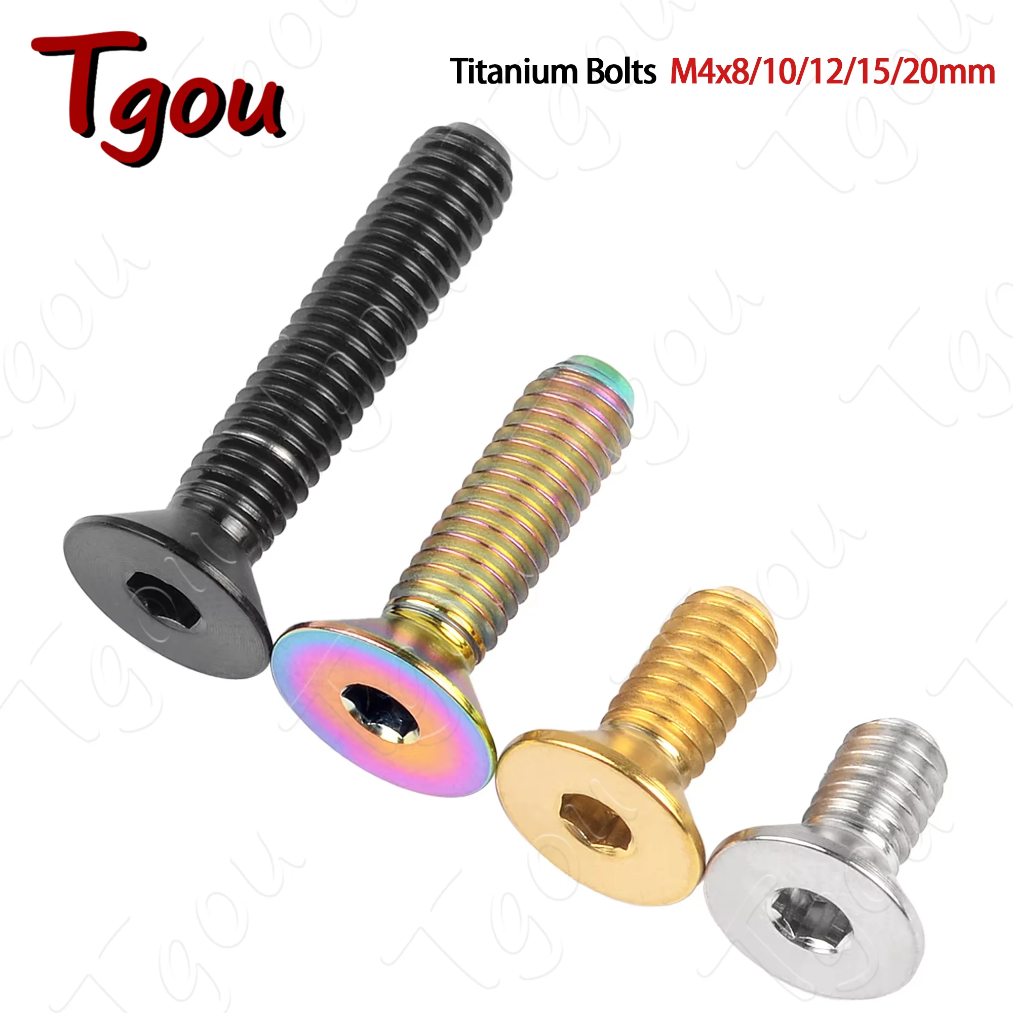 Tgou Titanium Screws Countersunk Hex Socket Head Screws (M4 x 8-20mm) for Bicycles​