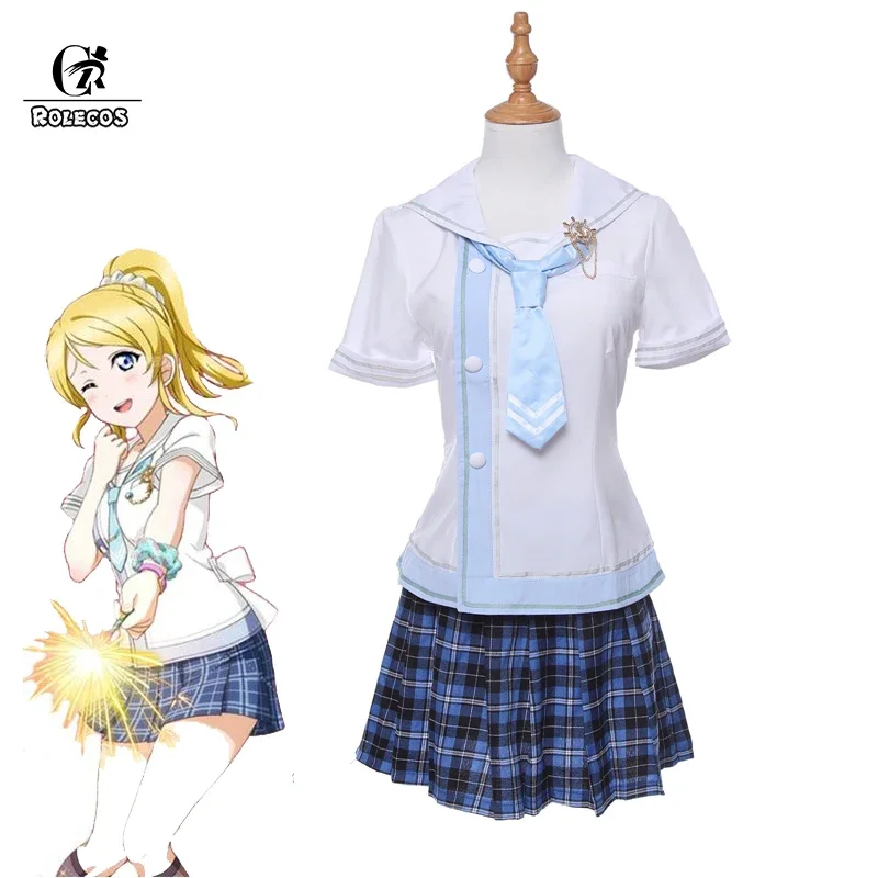 

Rolecos Anime Love Live Cosplay Costumes Ayase Eli Cosplay Kousaka Honoka Costume Girl Sailor Uniforms Tojo Nozomi Nishikino