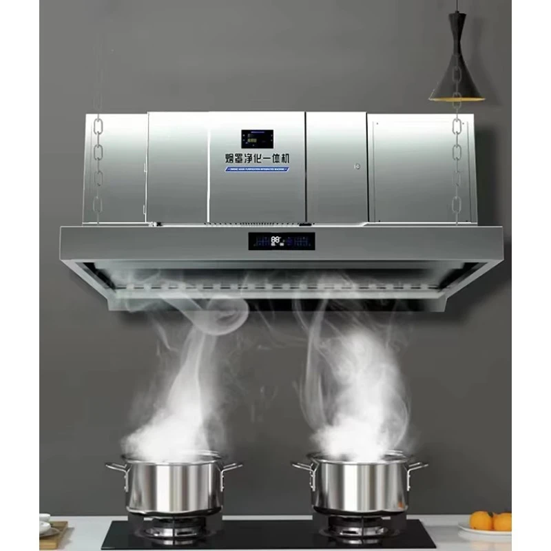 Customized Built in Electrostatic Air Purifier ESP Commercial Kitchen Exhaust Hood Restaurant Ventilation