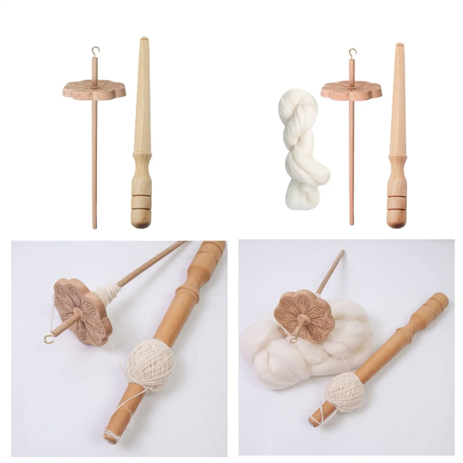 

Drop Spindle DIY Crafts Supply Yarn Making Wooden for Felting Woven Crochet