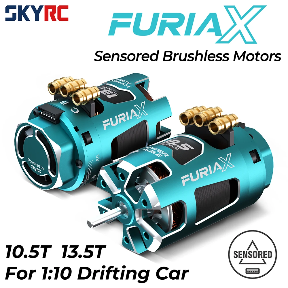 

SKYRC Brushless Motor 1/10 RC Car FuriaX Hyper Agile 10.5T 13.5T Sensored Motors 1-3S Lipo 3.175mm Shaft For 1/10 Drifting Car