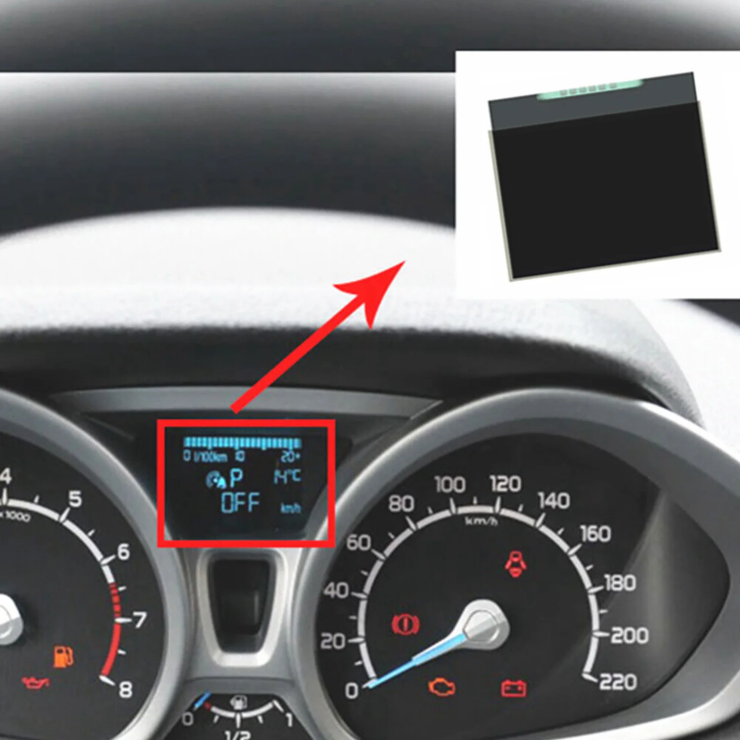 لوحة القيادة شاشة الكريستال السائل لفورد EcoSport 2013-2017 أداة العنقودية عداد السرعة شاشة راديو السيارة مشغل وسائط متعددة أجزاء #2