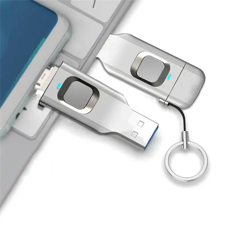 AED6-Fingerprint Flash Drive Metal OTG Pendrive USB3.0 Type C For Laptop Phone Lock Thumbdrive Jump USB Disk
