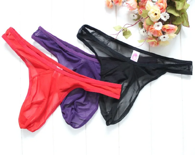 

Men's Sexy Underwear Sexy Lingerie Sexy Trousers Mesh Transparent Men's Briefs Thong Panties Exotic Apparel Hot One Size