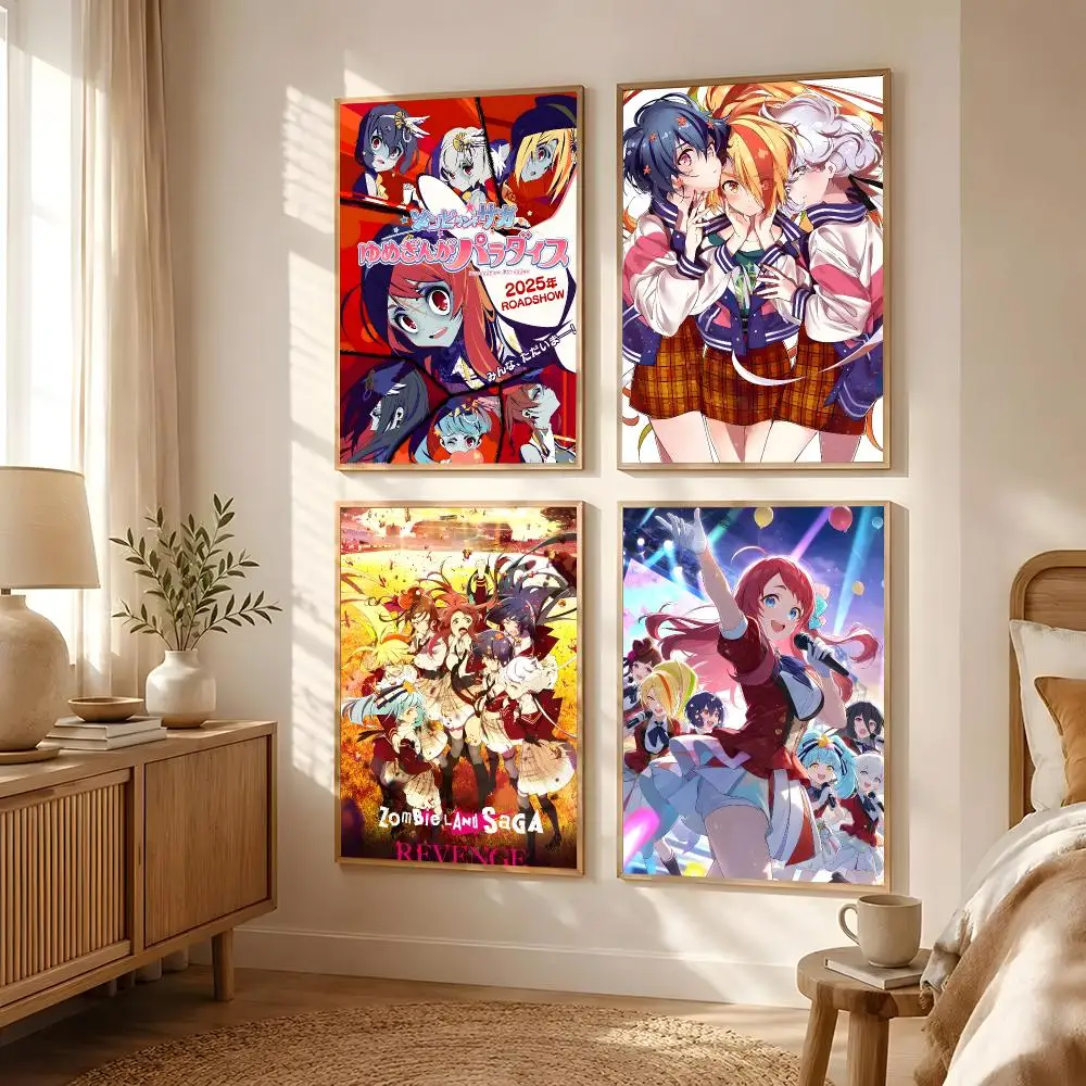 Anime Zombie Land Saga Poster Poster All-match HD Waterproof Self-Adhesive Wall Art Sticker For Home Bedroom