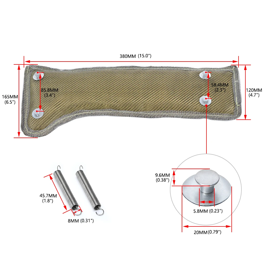 Vr-turbo Heat Shield /Turbocharger Coat WRAP + SPRING untuk Aksesoris Mobil Subaru WRX Vr2306t (Warna: Titanium)