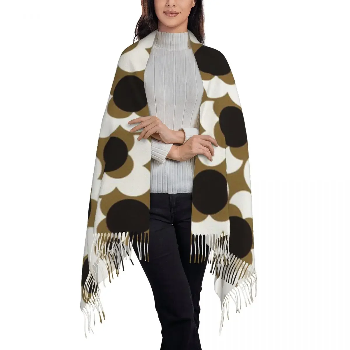 Custom Printed Orla Kiely Wallpaper Scarf Men Women Winter Warm Scarves Flowers Floral Retro Shawl Wrap