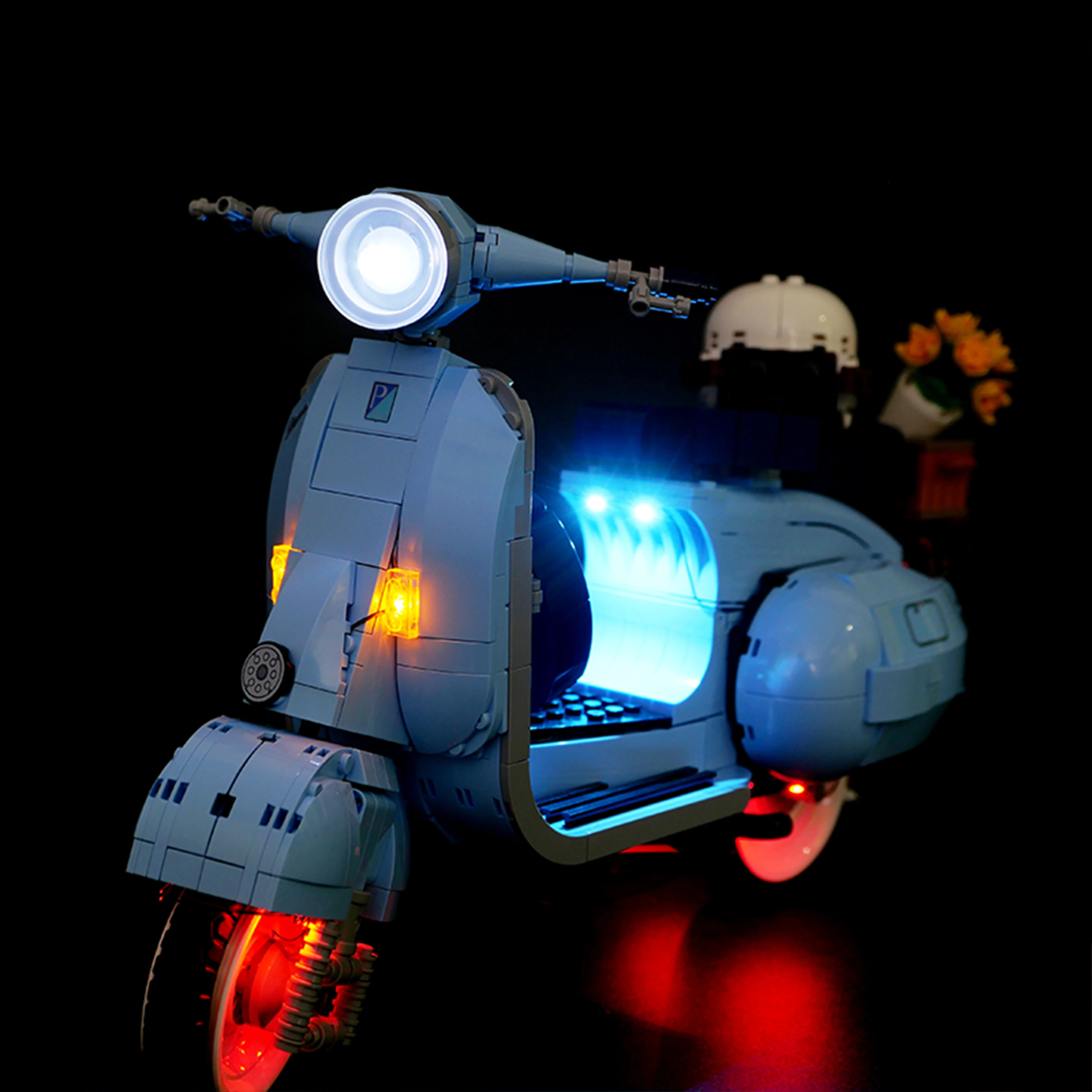 DIY LED Light Kit for 10298 Scooter Motorcycle Building Block Model Remote Control Lighting Set Compatible Display Lights Only