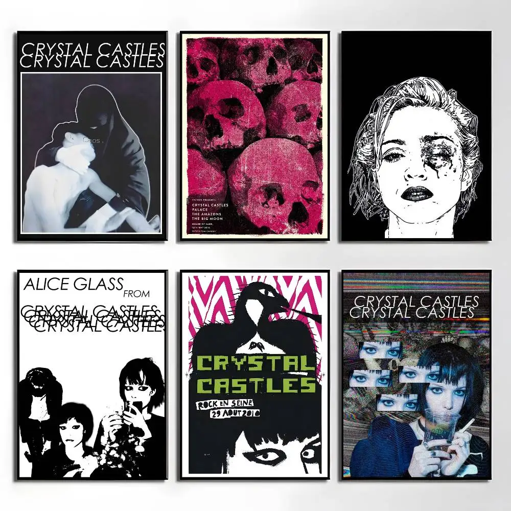 1 Stück CRYSTAL CASTLES Poster-Aufkleber, wasserfest, Wandkunst für Wohnzimmer, Schlafzimmer, Heimdekoration