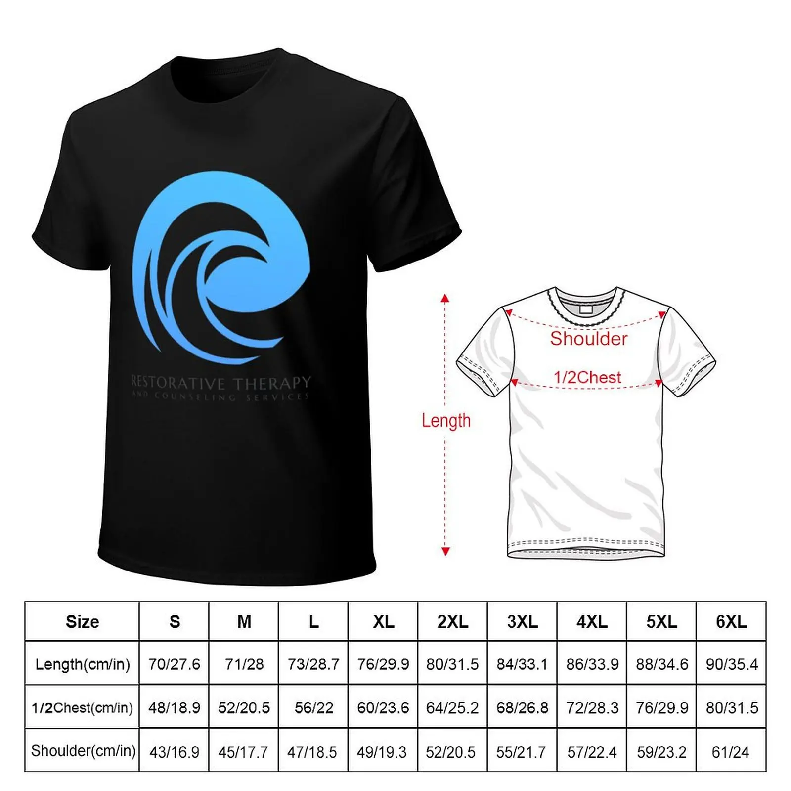 Restorative Therapy large logo T-Shirt Aesthetic clothing plus size tops blacks t shirts for men graphic