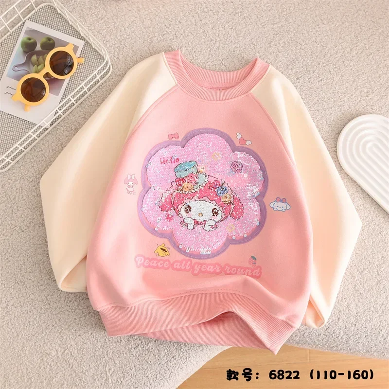 Primavera Autunno Anime Kawaii Sanrio My Melody Change Face Felpa con cappuccio Abbigliamento Carino Cinnamoroll Moda Camicia a maniche lunghe Regali Ragazze