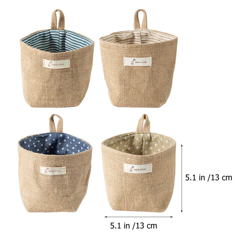 4 Pcs Storage Bag Wall Bed Organizer Hanging Pocket Door Bags over The Basket Shopping