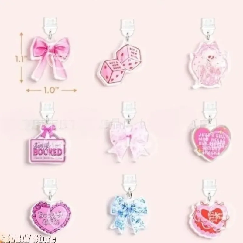 1 Set Acrylic Book Lover Phone Dust Plug Type C Charging Port Decor Accessories for iPhone 15 16 17