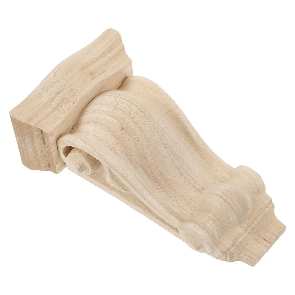 European Style Wooden Corbel Carving Decorative Wood Corbel for Home Decor Roman Column Corner Flower Appliques Walls Doors