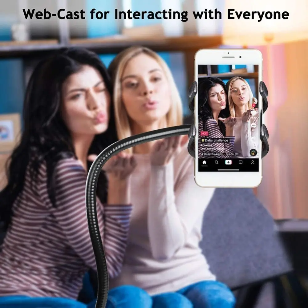 Foldable Gooseneck Clip Camera Bracket 60cm Universal Mobile Phone Holder Portable 360° Adjustable Camera Clamp Bracket