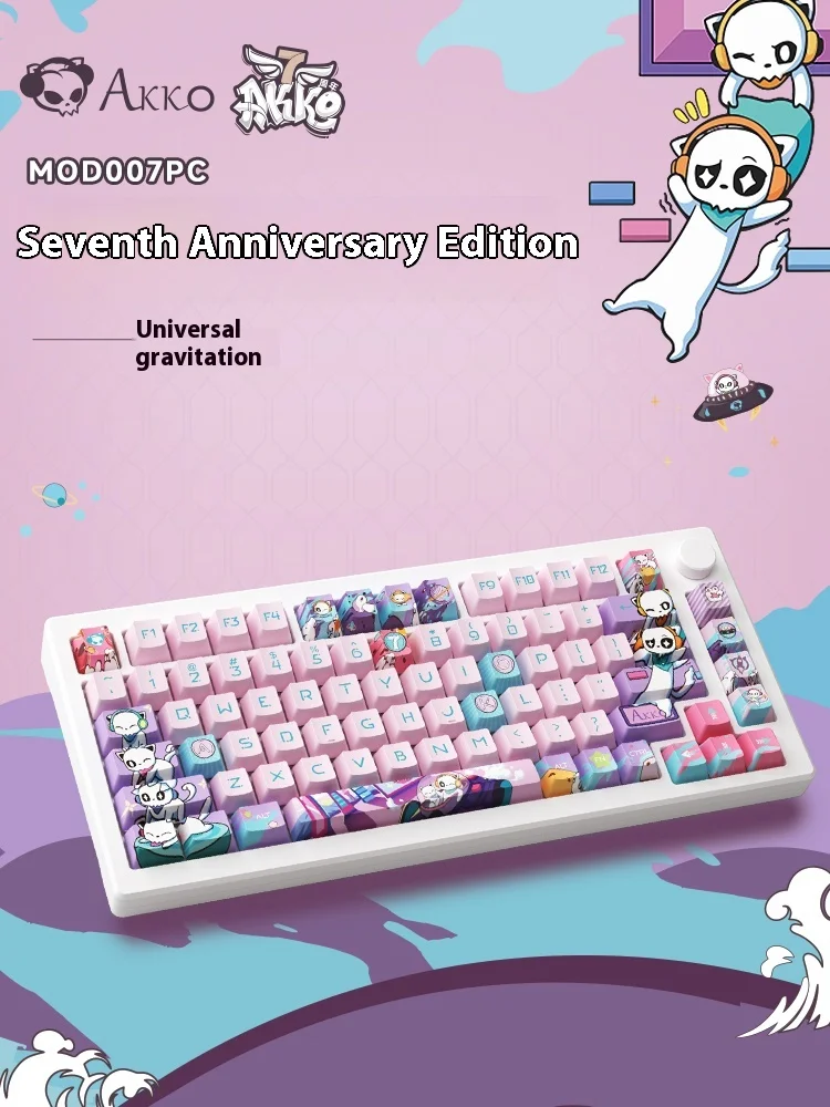 Imagem -02 - Akko 7th Anniversary Mod 007 pc Teclado Mecânico para Jogos com Fio sem Fio Rgb Teclados Magnéticos Montagem em Junta