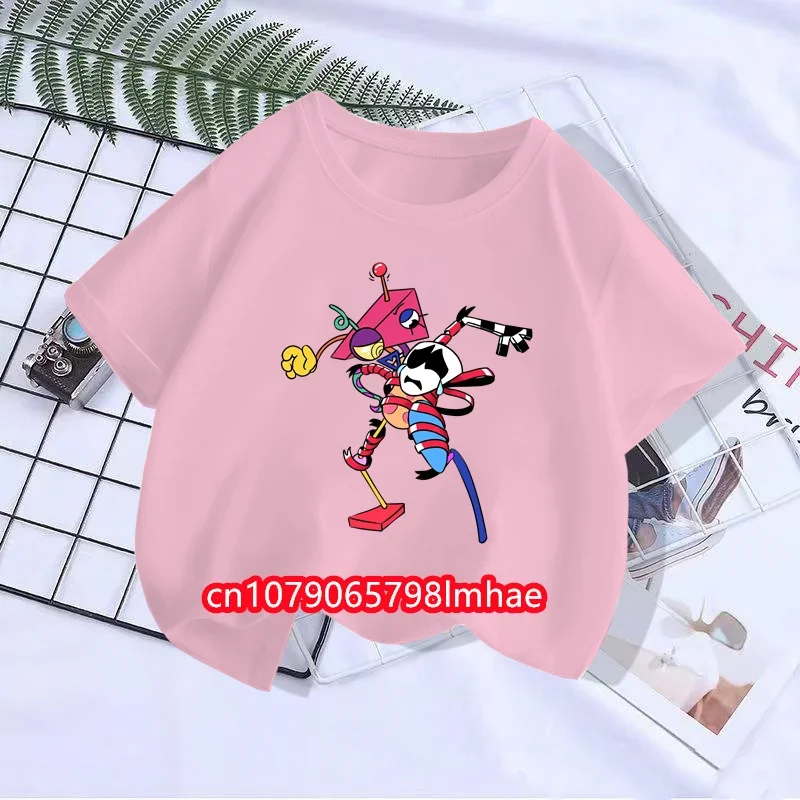 Nieuwe Anime T-Shirts De Geweldige Digitale Circus Pomni Streetwear Jongen Meisje Mode T-Shirt Kinderen Zomer Tops Kleding