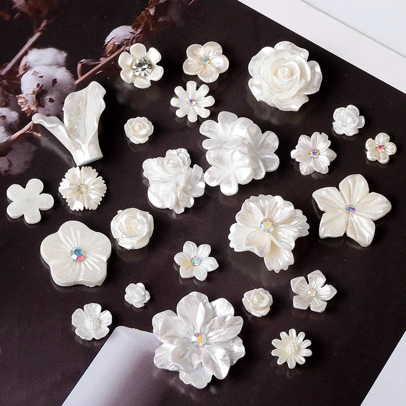 20 Pcs Resin Flower Snap Buttons DIY Jewelry Accessories crafts for Decoration Wedding Bag Clothing Decorative Embellishments